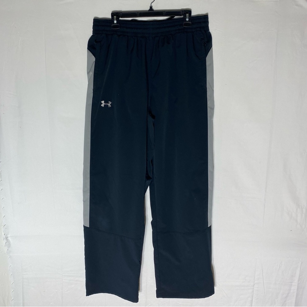 Under Armour Black & Gray Track Pants Activewear Athletic Casual L